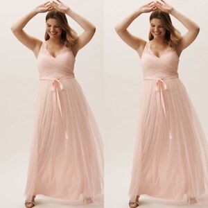 💯 ANTHROPOLOGIE X BHLDN Fleur blush Dress